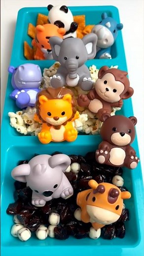 Kids Learn | Zoo Animals Names with Candies, Popcorn and Cookies 🍪