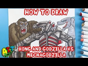 How to Draw KONG AND GODZILLA THROWING MECHAGODZILLA