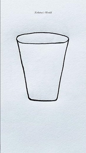 How to Draw a Glass Step By Step for Kids | Glass Drawing for Kids | #shorts #glass #trending #viral