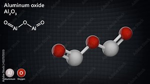 Aluminium oxide or aluminum oxide (Al2O3). It is commonly called alumina, and may also be called aloxide or aloxite. 3D render