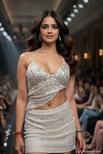 Shiny white short dress Cat Walk