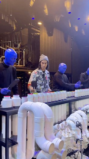 Playing around on PVCs with our friend Andrew Huang….more to come 4.14 🔥🔥🔥 | Blue Man Group
