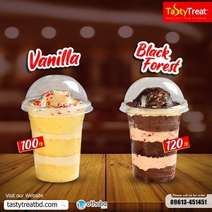 1.6K reactions · 18 shares | Full of Enjoyment with Our Jar cake. Ultimate Chocolate- Tk 140 Rainbow- Tk 150 German Cream- Tk 120 For queries and orders call @ our customer service number. 09613451451 For online orders & delivery click here: www.tastytreatbd.com Stay at Home, Stay Safe. #JarCake #Tasty_Treat | Tasty Treat | Facebook