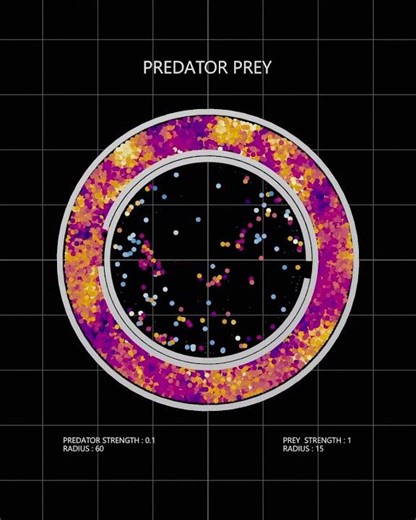 Predator Pray Particle 3D #satisfying #simulation