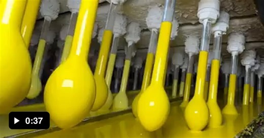 Watching colorful balloons come to life on the production line. - Video