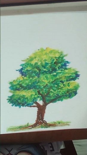 How to make a tree quickly-ish with oil pastels #art #oilpastel #tutorial