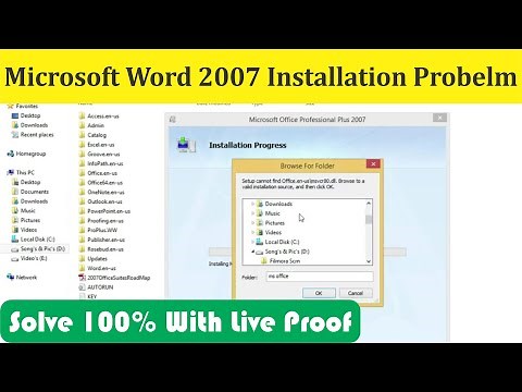 Microsoft word 2007 install Problem | setup cannot find | Browse to a valid installation source