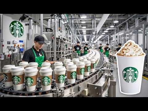 How Starbucks Coffee Is Made in Factory | Full Coffee Processing Process (4K Documentary)