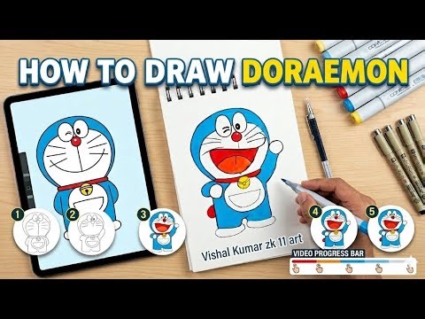 How to draw Doraemon step by step 😊😯😃👍