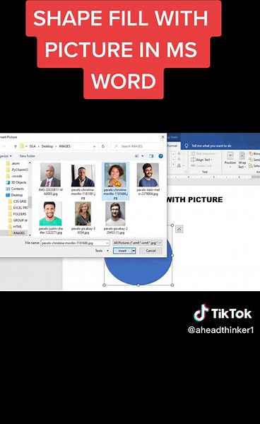 SHAPE FILL WITH PICTURES IN MS WORD #shapefill #image #picture #Msword