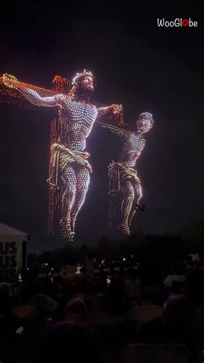 Drone Formation: 6000 Drones Depict Jesus' Crucifixion || WooGlobe