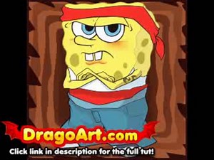 How to draw Gangster Spongebob, step by step