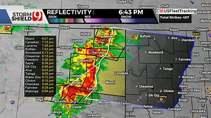 1.8K views · 30 reactions | The line of severe storms in the OK/TX panhandles is moving east around 40-45 mph. Damaging wind gusts of near 70 mph possible. Here's the latest track. #okwx | KWTV - NEWS 9 | Facebook
