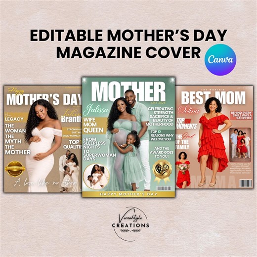 Editable Mother's Day Magazine Cover Template, Canva Design (digital Download) - Etsy