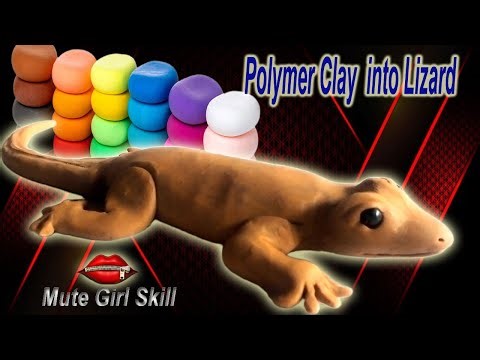 How to Make Lizard with Clay | DIY Polymer Clay Lizard Sculpture |