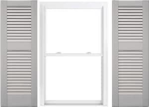 Duralok Vinyl Exterior Shutters | One Pair | Louvered 40/60 Split Straight Top Exterior Window Shutters | 18" x 60" | Primed/Paintable | Simple Installation + Hardware Included | Made in The US