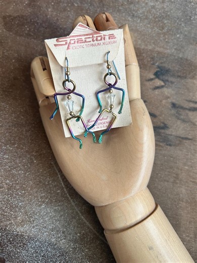 Dancing Man Dangling Earrings Spectore Exotic Titanium Jewelry