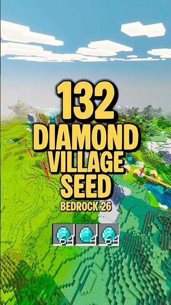 🔥 Best Diamond Village Seed in Minecraft Bedrock 😱 132 Diamonds! #minecraft