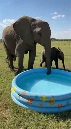 Baby Elephant Burst into the Pool 🐘💦 Delight and Splashes! #babyelephant #elephants #viral #omg