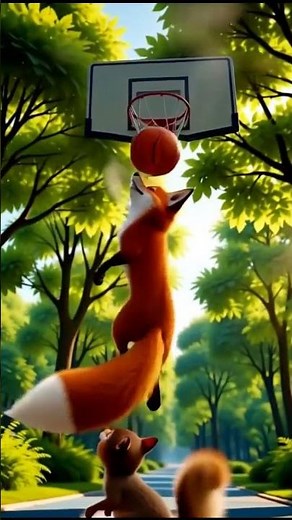 Fox & Squirrel Tail Dunk Showdown 🦊🐿️🔥 | 3D Viral Animation