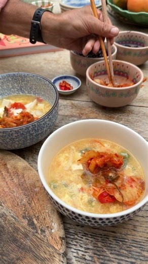 Tim Spector MSC FRCP MD FRSB OBE on Instagram: "If you’re looking to improve your gut health, this tofu tomato egg drop soup from @loveleluu’s new cookbook, Quick and Easy Vietnamese, is a winner. This quick and easy bún riêu is delicious, nutritious and versatile. My favourite ingredient, kimchi, is the star of the meal, stirred in at the end to preserve those precious probiotics. Any vegetables you have in the fridge can be added to the mix. Use as much or as little tofu as you like, and add e