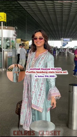 Jasmine Bhasin's Graceful MULMUL Kurta Set —Premium Price! #jasminbhasin #mulmul #kurtaset #fashion