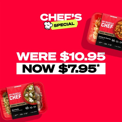 Try our Best Selling Ready Meals for just $7.95. Chef-crafted and packed full of flavour. Order our Chef's Specials this week only* *T&Cs - Conditions Apply. | My Muscle Chef