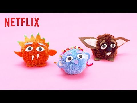 DIY Super Monsters Pom Pom Craft 🙌 Netflix Jr