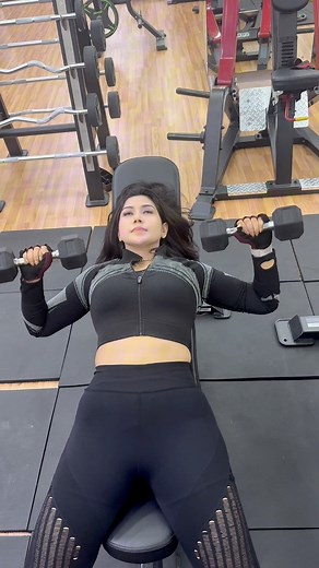Inclined dumbbell press #morningroutine #girls #fitness | Sumaia Akter Sumi