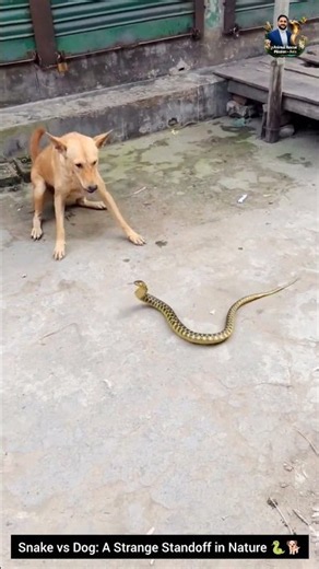 Snake vs Dog: A Strange Standoff in Nature 🐍🐕 #snake #wildliferescue #wildlife #animals