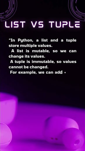 List vs Tuple – Python Explained Quickly #python