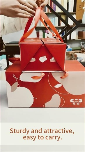 Hi,everyone! Super Creative and Convenient Handheld Box – Custom Red Double-Opening Packaging Box.