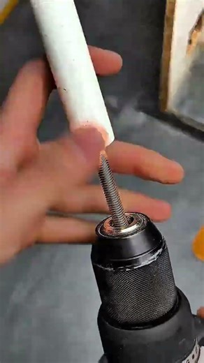 Threaded metal rod secured inside PVC pipe