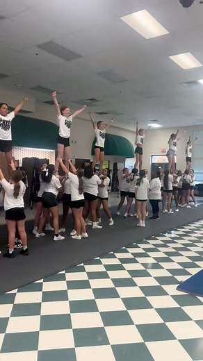 First week of basketball practice is underway! Lots of conditioning, strength training, stunt drills and learning ALL the cheers! We have two squads - 6th/7th and 7th/8th and we try to practice together as much as we can 💚 | Central Wilkes Falcons Cheer