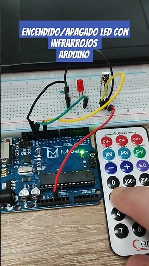 Encendido/apagado led con infrarrojos Código en descripción #arduino #profes #tecnología