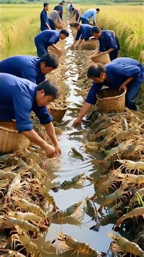 Harvesting process of farmed shrimp
