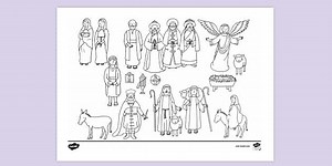 Printable Christmas Nativity Colouring Page