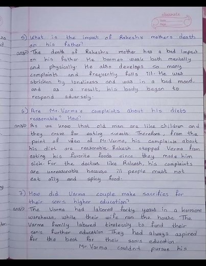 Class 12 #A Devoted Son #Summary and Exercise