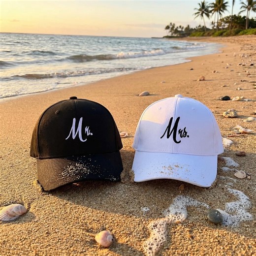 Mr and Mrs Baseball Cap Set, Bride and Groom Hats, Matching Wedding Caps, Honeymoon Outfit, Bachelorette Party Gift, Engagement Present - Etsy