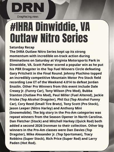 #IHRA #OutlawNitroSeries #VMP Saturday Event Recap