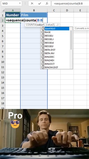 Auto Number in Excel 😱 #excel #office #spreadsheet