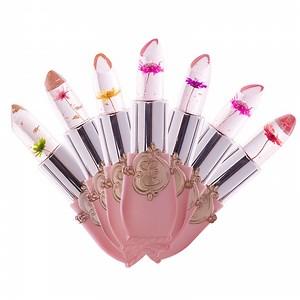 [Hot Item] Color Changing Transparent Magic Flower Lipstick with Gold Foil Jelly Lip Balm