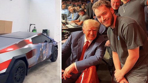 Adin Ross's Tesla Cybertruck wrap featuring Donald Trump photo leaks ahead of their Kick stream