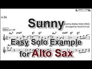 Sunny - Easy Solo Example for Alto Sax