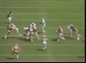 2.5K views · 90 reactions | September 28, 1986: San Francisco's Ronnie Lott intercepts a Dan Marino pass during a 31-16 victory over the Miami Dolphins at the Orange Bowl. Tom Brookshier and Dick Vermeil call the action for CBS Sports. Special thanks to Alex Carter for sending this clip. | Ghosts of the Orange Bowl | Facebook
