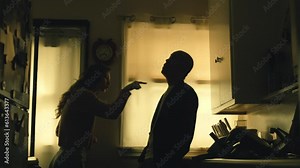 Caucasian Woman Yelling Aggressively at Latino Man Partner, Slow Motion. Shot with ARRI Alexa in ArriRaw at 120 fps, exported 23.98 fps QuickTime Apple ProRes 422 HQ.