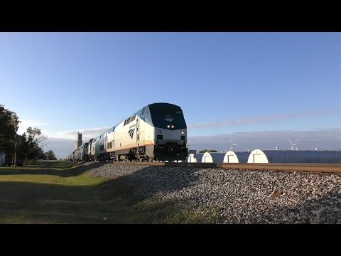 CSX P051 (AMTK 51) w/ AMTK 150, AMTK 139, AMTK 517, CDTX 6807, AMTK 168, & AMTK 10020 - Chalmers, IN