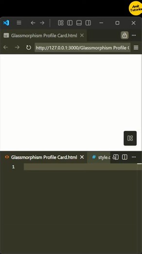 This Glass UI Card Looks Insane 😍 | Build with Only HTML & CSS (1 Minute) #viral #coding #instareels #amittutorial | Amit Tutorial