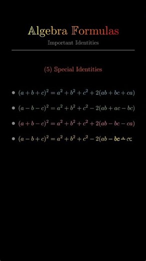 Algebra Formulas & Important Identities | Class 10 Maths, Algebra Tricks & Formula Revision #maths