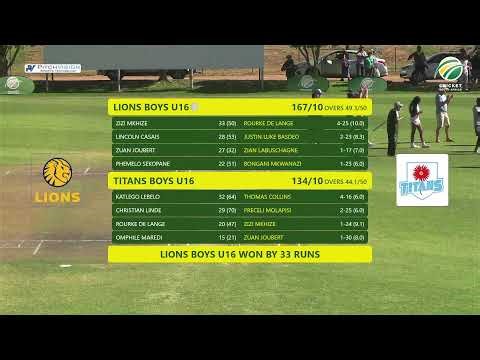 Lions U16 Boys vs Titans U16 Boys - CSA U16 Boys Week 2025 Final | Boland Landbou